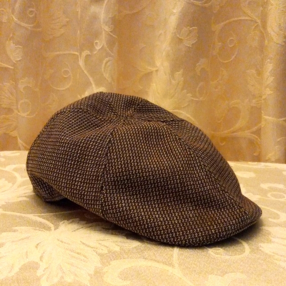 U.S. POLO ASSN. Brown and Cream, Tan, Tweed Newsboy Hat | Gatsby Hat | Golf Hat - Picture 2 of 16